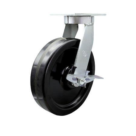 Service Caster 12'' Extra Heavy Duty Phenolic Wheel Swivel Caster with Brake and Swivel Lock CRAN-SCC-KP92S1230-PHR-SLB-BSL